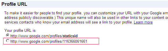 Getting your Google profile id number